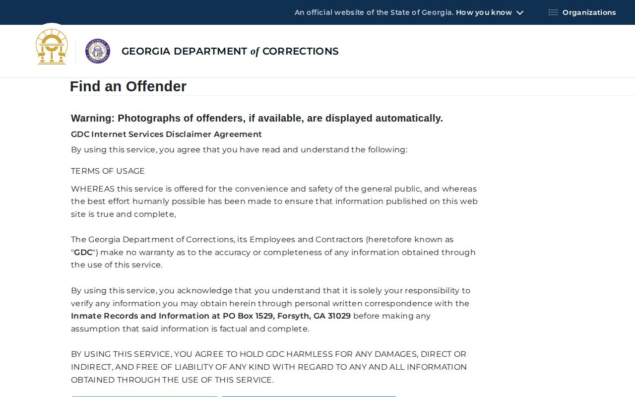 Georgia offender search for Chattahoochee County released inmates