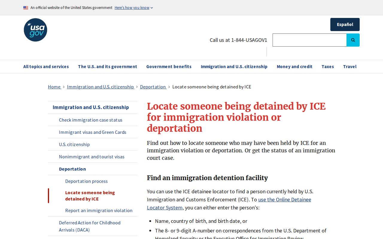 ICE Online Detainee Locator status help for Chattahoochee County